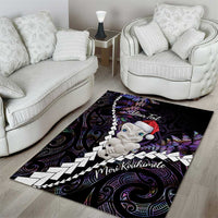 New Zealand Personalised Area Rug Meri Kirihimete Kowhaiwhai Mix Paua Shell - Amethys LT7 - Polynesian Pride