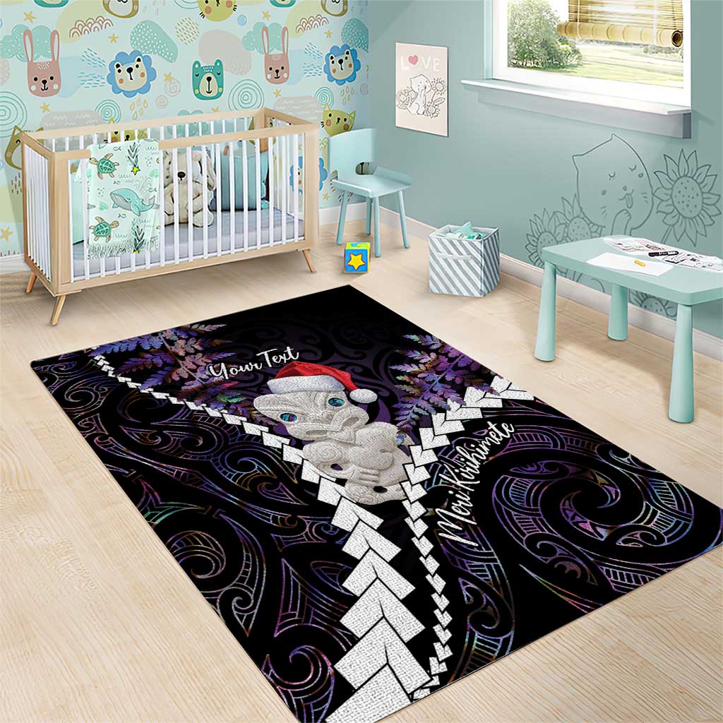 New Zealand Personalised Area Rug Meri Kirihimete Kowhaiwhai Mix Paua Shell - Amethys LT7 - Polynesian Pride