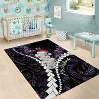 New Zealand Personalised Area Rug Meri Kirihimete Kowhaiwhai Mix Paua Shell - Amethys LT7 - Polynesian Pride
