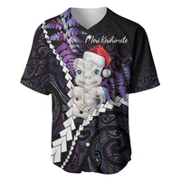 New Zealand Personalised Baseball Jersey Meri Kirihimete Kowhaiwhai Mix Paua Shell - Amethys LT7 Purple - Polynesian Pride