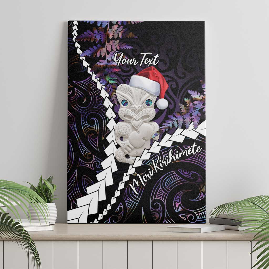 New Zealand Personalised Canvas Wall Art Meri Kirihimete Kowhaiwhai Mix Paua Shell - Amethys LT7 - Polynesian Pride
