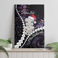 New Zealand Personalised Canvas Wall Art Meri Kirihimete Kowhaiwhai Mix Paua Shell - Amethys LT7 - Polynesian Pride