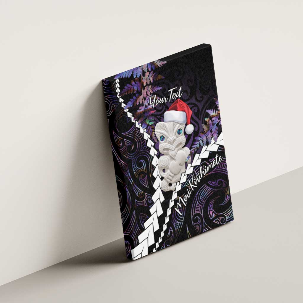 New Zealand Personalised Canvas Wall Art Meri Kirihimete Kowhaiwhai Mix Paua Shell - Amethys LT7 - Polynesian Pride