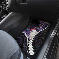 New Zealand Personalised Car Mats Meri Kirihimete Kowhaiwhai Mix Paua Shell - Amethys LT7 - Polynesian Pride
