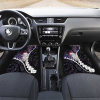 New Zealand Personalised Car Mats Meri Kirihimete Kowhaiwhai Mix Paua Shell - Amethys LT7 Set 2pcs - Front Purple - Polynesian Pride
