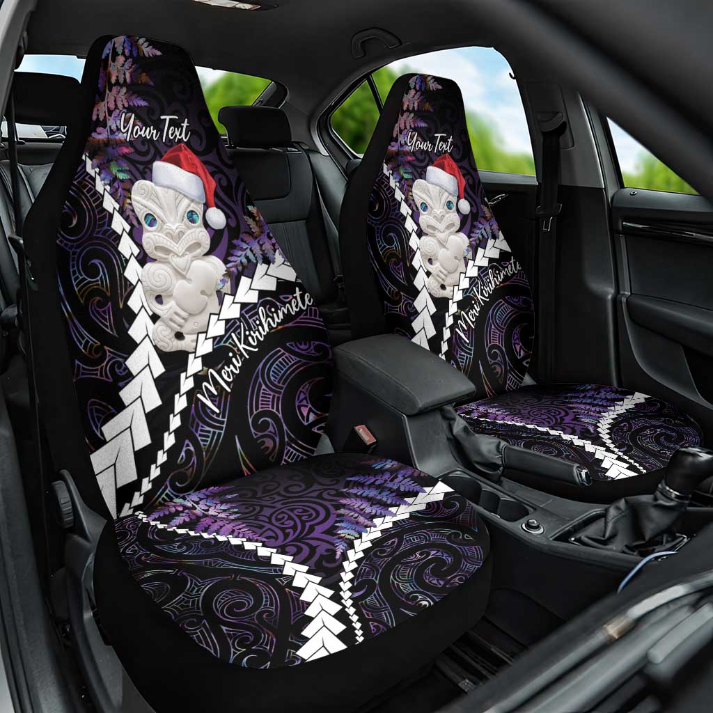 New Zealand Personalised Car Seat Cover Meri Kirihimete Kowhaiwhai Mix Paua Shell - Amethys LT7 One Size Purple - Polynesian Pride
