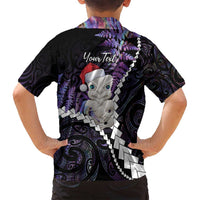 New Zealand Personalised Family Matching Puletasi and Hawaiian Shirt Meri Kirihimete Kowhaiwhai Mix Paua Shell - Amethys LT7 - Polynesian Pride