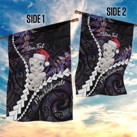 New Zealand Personalised Garden Flag Meri Kirihimete Kowhaiwhai Mix Paua Shell - Amethys LT7 - Polynesian Pride