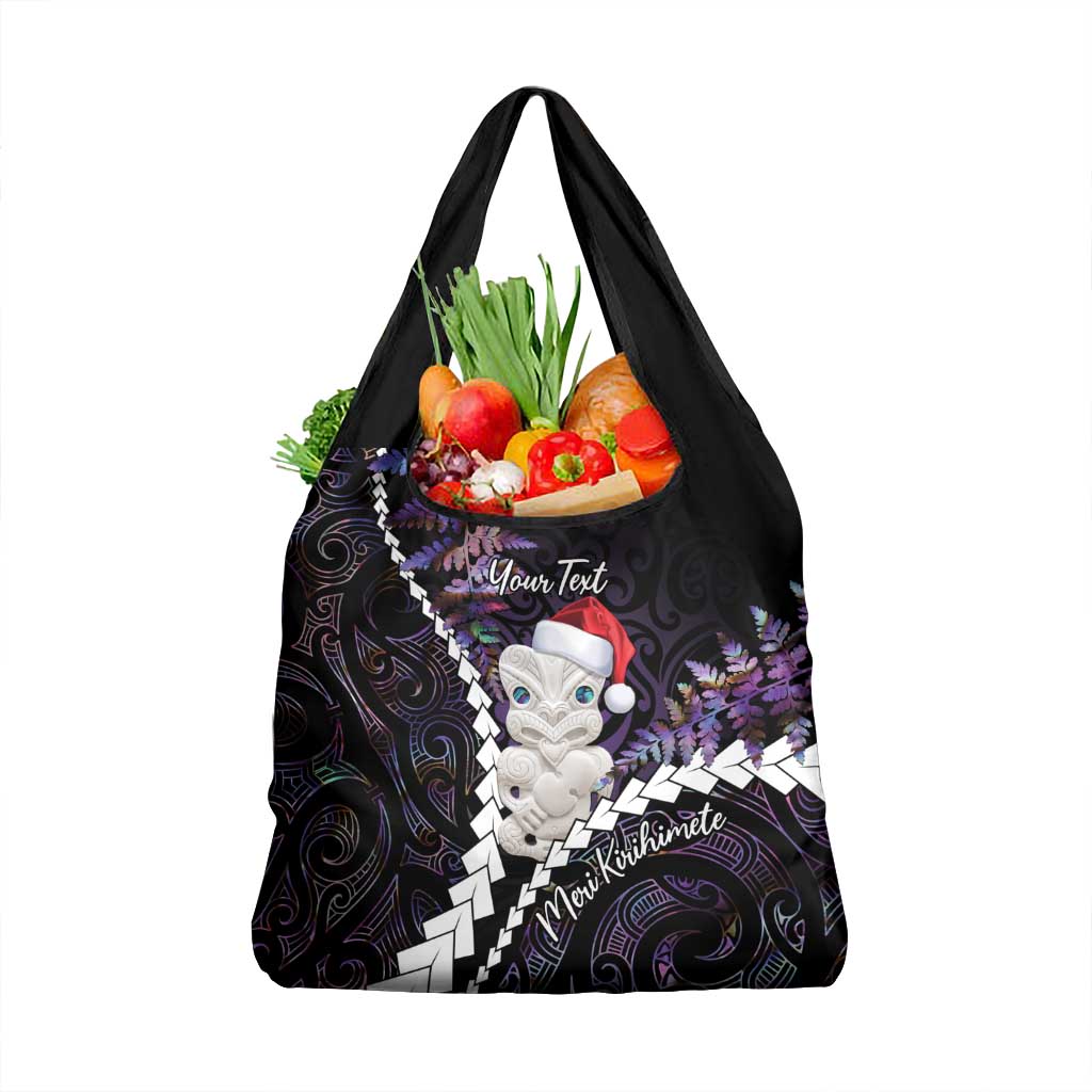 New Zealand Personalised Grocery Bag Meri Kirihimete Kowhaiwhai Mix Paua Shell - Amethys LT7 1-pack One Size Purple - Polynesian Pride