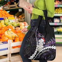 New Zealand Personalised Grocery Bag Meri Kirihimete Kowhaiwhai Mix Paua Shell - Amethys LT7 - Polynesian Pride