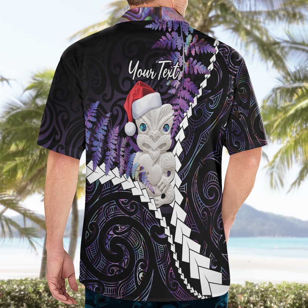 New Zealand Personalised Hawaiian Shirt Meri Kirihimete Kowhaiwhai Mix Paua Shell - Amethys LT7 - Polynesian Pride