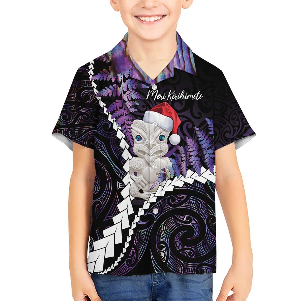New Zealand Personalised Hawaiian Shirt Meri Kirihimete Kowhaiwhai Mix Paua Shell - Amethys LT7 - Polynesian Pride