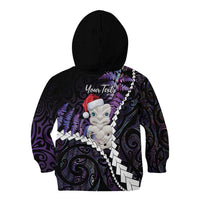 New Zealand Personalised Kid Hoodie Meri Kirihimete Kowhaiwhai Mix Paua Shell - Amethys LT7 - Polynesian Pride