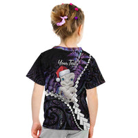 New Zealand Personalised Kid T Shirt Meri Kirihimete Kowhaiwhai Mix Paua Shell - Amethys LT7 - Polynesian Pride