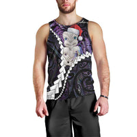 New Zealand Personalised Men Tank Top Meri Kirihimete Kowhaiwhai Mix Paua Shell - Amethys LT7 - Polynesian Pride