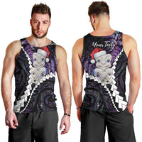 New Zealand Personalised Men Tank Top Meri Kirihimete Kowhaiwhai Mix Paua Shell - Amethys LT7 - Polynesian Pride