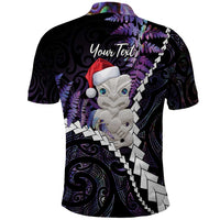 New Zealand Personalised Polo Shirt Meri Kirihimete Kowhaiwhai Mix Paua Shell - Amethys LT7 - Polynesian Pride