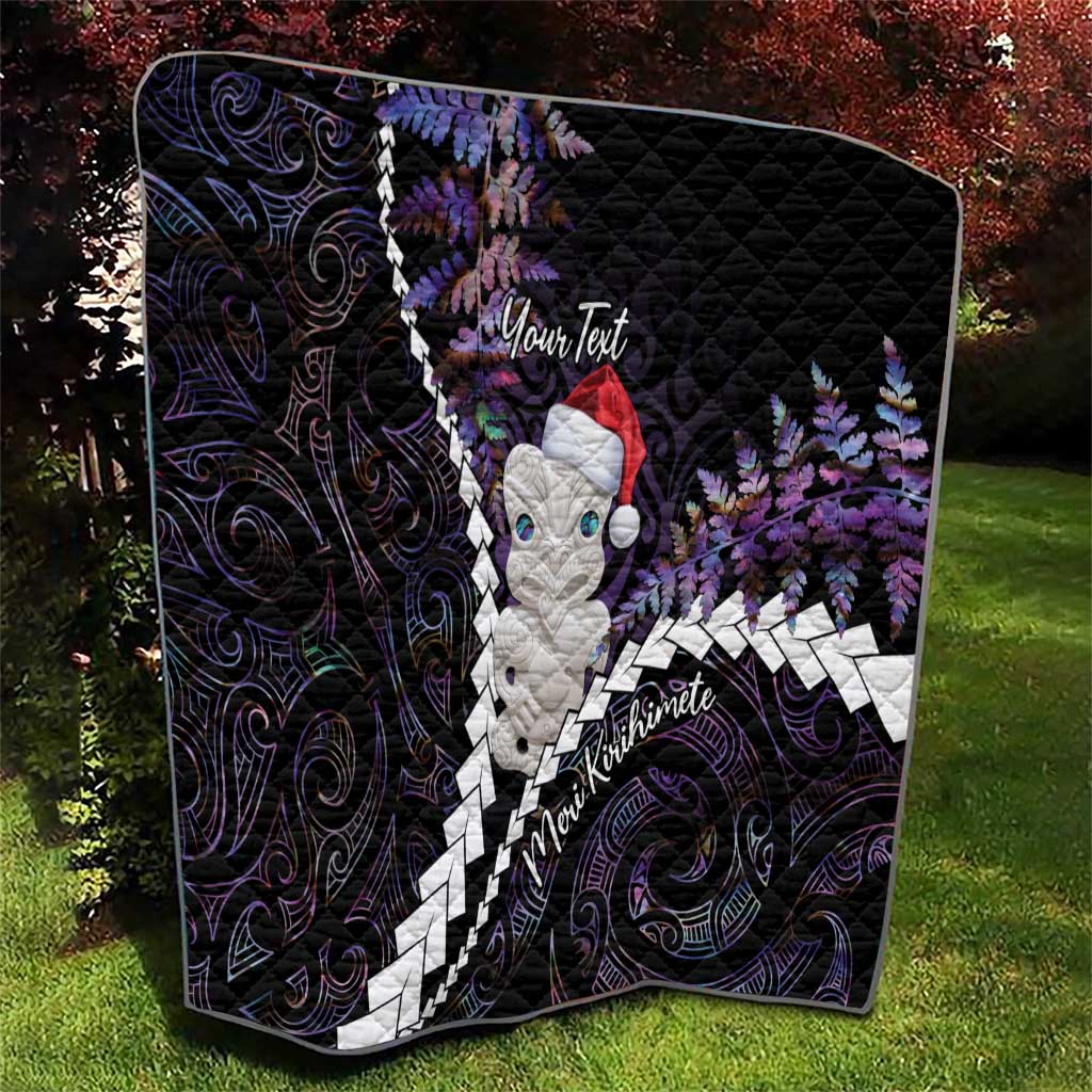 New Zealand Personalised Quilt Meri Kirihimete Kowhaiwhai Mix Paua Shell - Amethys LT7 - Polynesian Pride