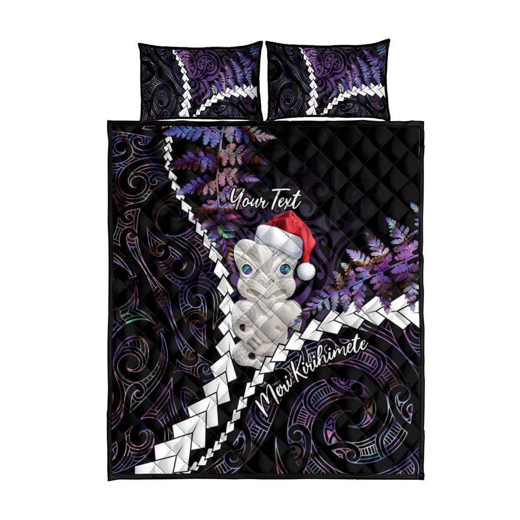 New Zealand Personalised Quilt Bed Set Meri Kirihimete Kowhaiwhai Mix Paua Shell - Amethys LT7 - Polynesian Pride
