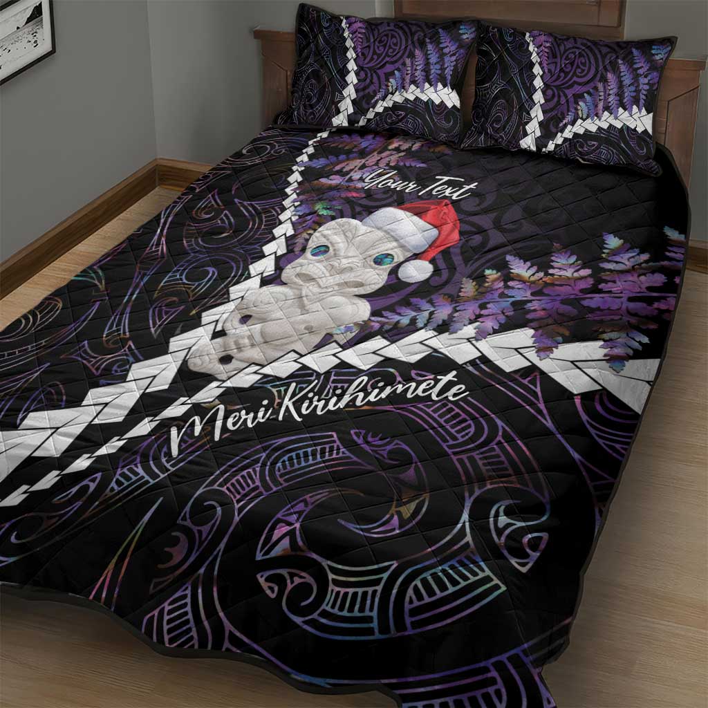 New Zealand Personalised Quilt Bed Set Meri Kirihimete Kowhaiwhai Mix Paua Shell - Amethys LT7 - Polynesian Pride