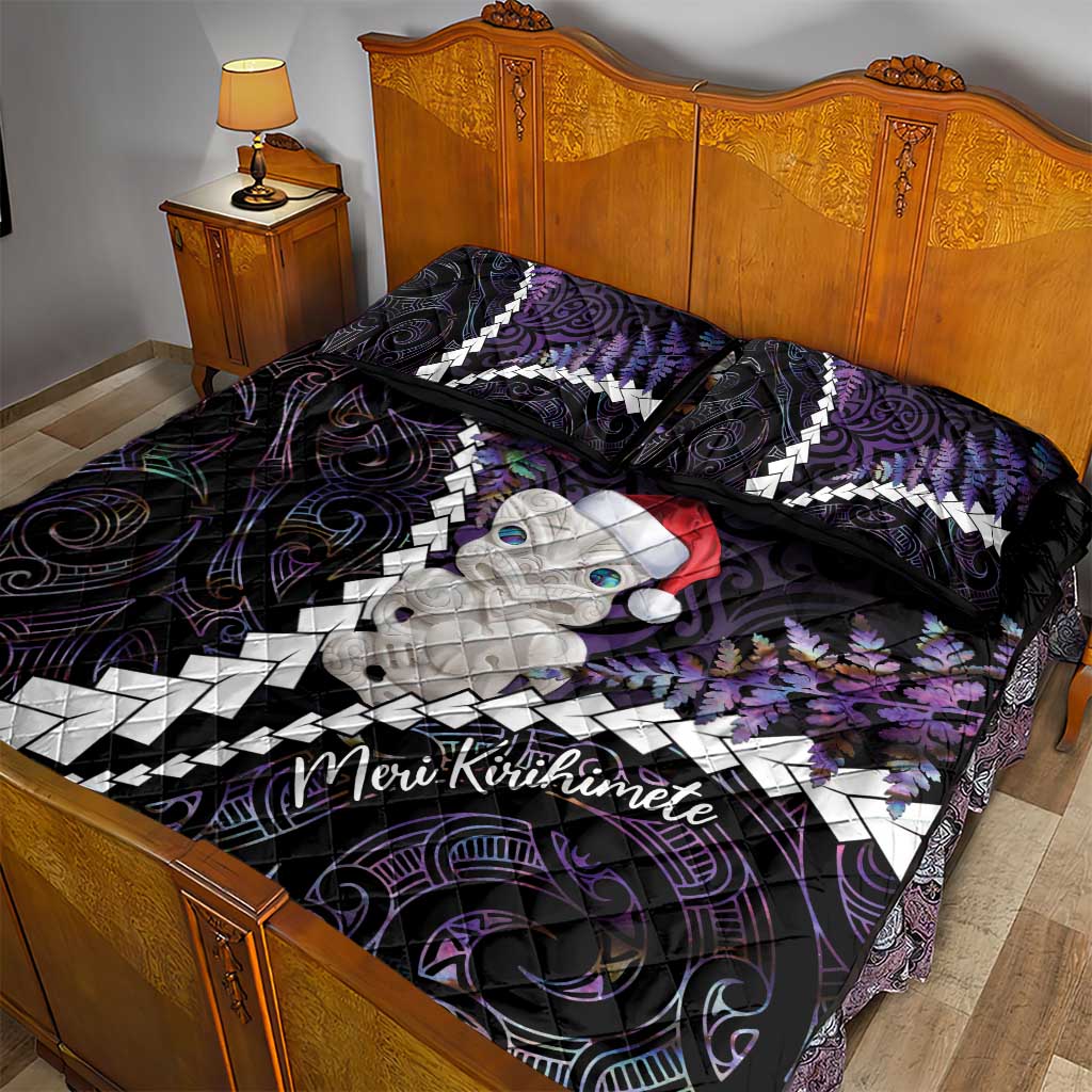 New Zealand Personalised Quilt Bed Set Meri Kirihimete Kowhaiwhai Mix Paua Shell - Amethys LT7 - Polynesian Pride