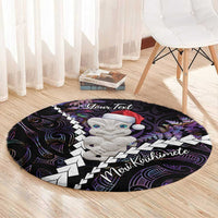 New Zealand Personalised Round Carpet Meri Kirihimete Kowhaiwhai Mix Paua Shell - Amethys LT7 - Polynesian Pride