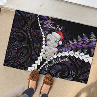 New Zealand Personalised Rubber Doormat Meri Kirihimete Kowhaiwhai Mix Paua Shell - Amethys LT7 - Polynesian Pride