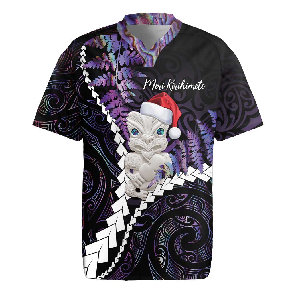 New Zealand Personalised Rugby Jersey Meri Kirihimete Kowhaiwhai Mix Paua Shell - Amethys LT7 Purple - Polynesian Pride