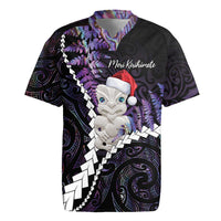 New Zealand Personalised Rugby Jersey Meri Kirihimete Kowhaiwhai Mix Paua Shell - Amethys LT7 Purple - Polynesian Pride