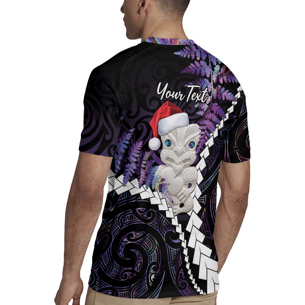 New Zealand Personalised Rugby Jersey Meri Kirihimete Kowhaiwhai Mix Paua Shell - Amethys LT7 - Polynesian Pride