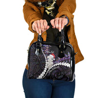 New Zealand Personalised Shoulder Handbag Meri Kirihimete Kowhaiwhai Mix Paua Shell - Amethys LT7 One Size Purple - Polynesian Pride