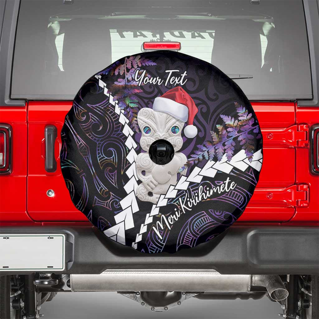 New Zealand Personalised Spare Tire Cover Meri Kirihimete Kowhaiwhai Mix Paua Shell - Amethys LT7 - Polynesian Pride