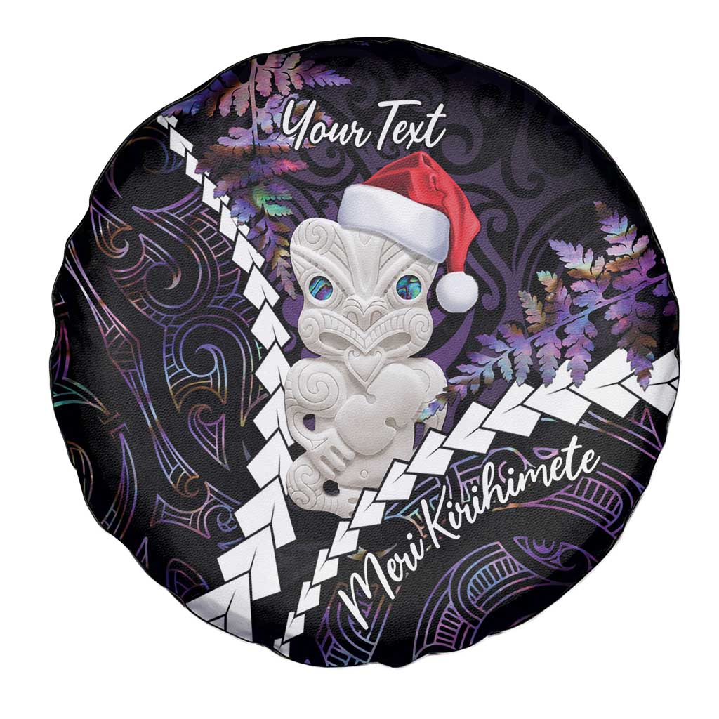 New Zealand Personalised Spare Tire Cover Meri Kirihimete Kowhaiwhai Mix Paua Shell - Amethys LT7 - Polynesian Pride