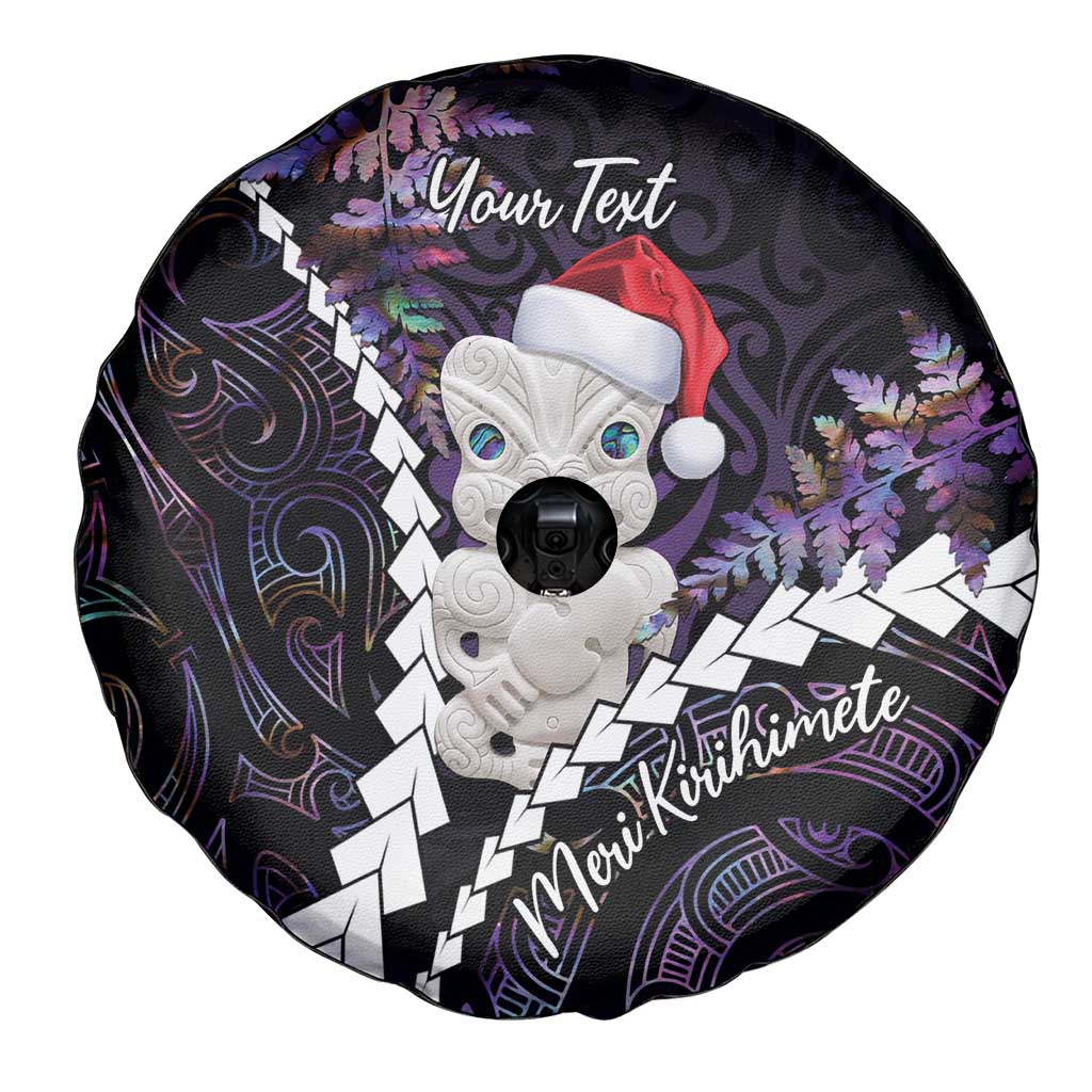 New Zealand Personalised Spare Tire Cover Meri Kirihimete Kowhaiwhai Mix Paua Shell - Amethys LT7 - Polynesian Pride