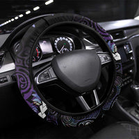 New Zealand Steering Wheel Cover Meri Kirihimete Kowhaiwhai Mix Paua Shell - Amethys LT7 Universal Fit Purple - Polynesian Pride