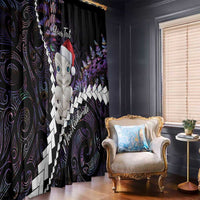 New Zealand Personalised Window Curtain Meri Kirihimete Kowhaiwhai Mix Paua Shell - Amethys LT7 - Polynesian Pride