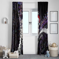 New Zealand Personalised Window Curtain Meri Kirihimete Kowhaiwhai Mix Paua Shell - Amethys LT7 - Polynesian Pride