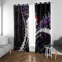 New Zealand Personalised Window Curtain Meri Kirihimete Kowhaiwhai Mix Paua Shell - Amethys LT7 With Grommets Purple - Polynesian Pride