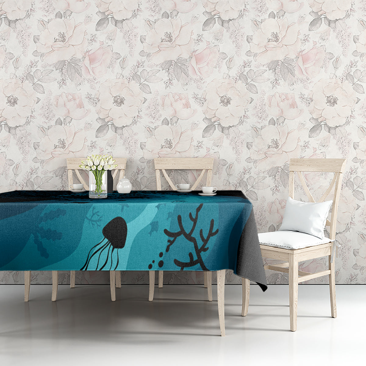 Polynesian Shark Tablecloth Under The Waves LT7 - Polynesian Pride