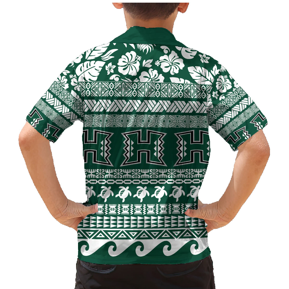 Hawaii Rainbow Warriors Christmas Family Matching Mermaid Dress and Hawaiian Shirt Kakau Motifs LT7 - Polynesian Pride