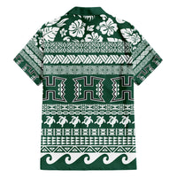 Hawaii Rainbow Warriors Christmas Family Matching Short Sleeve Bodycon Dress and Hawaiian Shirt Kakau Motifs LT7 - Polynesian Pride