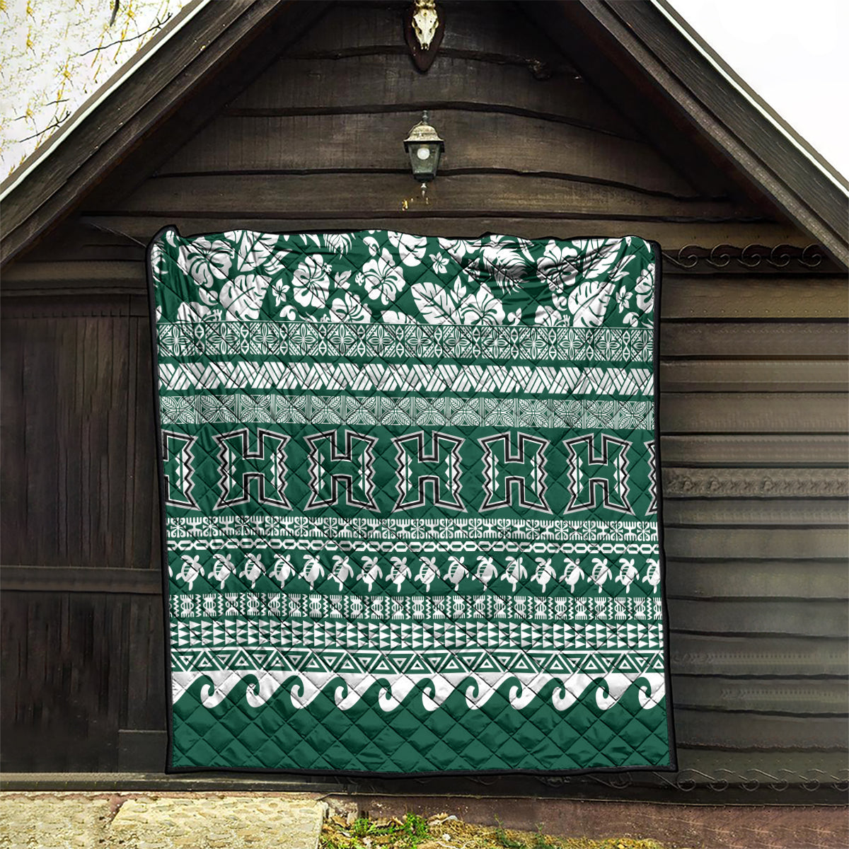 Hawaii Rainbow Warriors Christmas Quilt Kakau Motifs LT7 - Polynesian Pride
