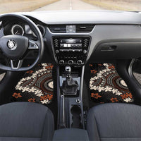 Bula Fiji Women's Day Car Mats Classic Masi Tapa LT7 Set 2pcs - Front Brown - Polynesian Pride
