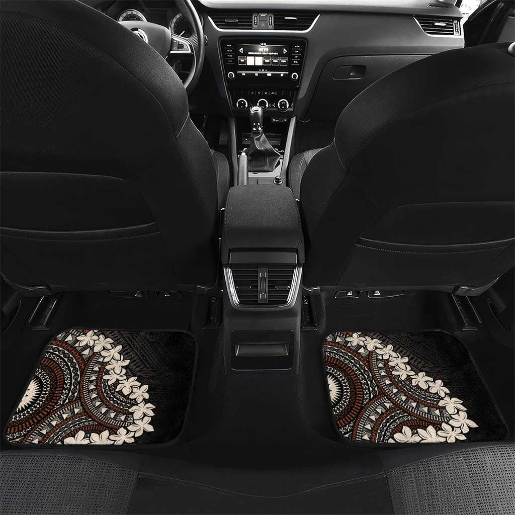 Bula Fiji Women's Day Car Mats Classic Masi Tapa LT7 Set 2pcs - Back Brown - Polynesian Pride