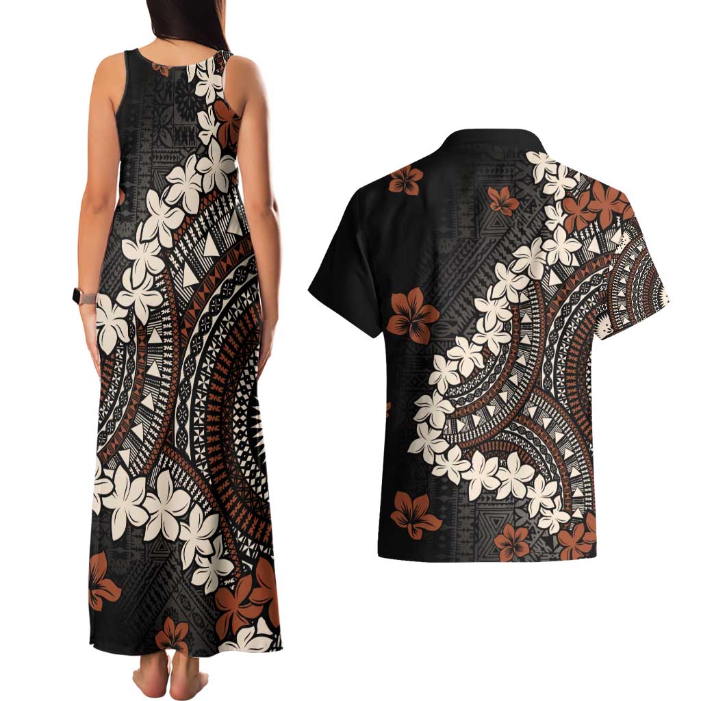 Bula Fiji Women's Day Couples Matching Tank Maxi Dress and Hawaiian Shirt Classic Masi Tapa LT7 - Polynesian Pride