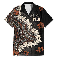 Bula Fiji Women's Day Family Matching Mermaid Dress and Hawaiian Shirt Classic Masi Tapa LT7 Dad's Shirt - Short Sleeve Brown - Polynesian Pride