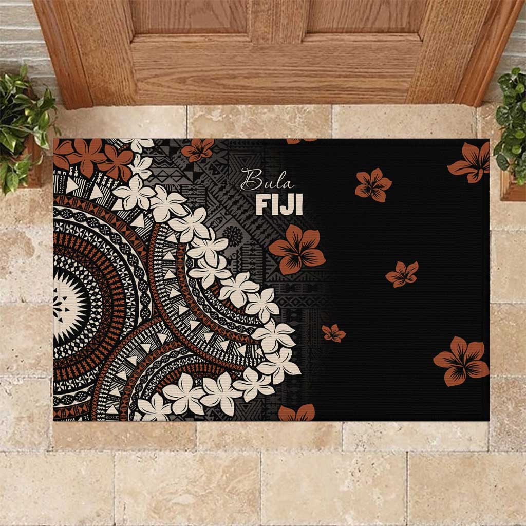 Bula Fiji Women's Day Rubber Doormat Classic Masi Tapa LT7 Brown - Polynesian Pride