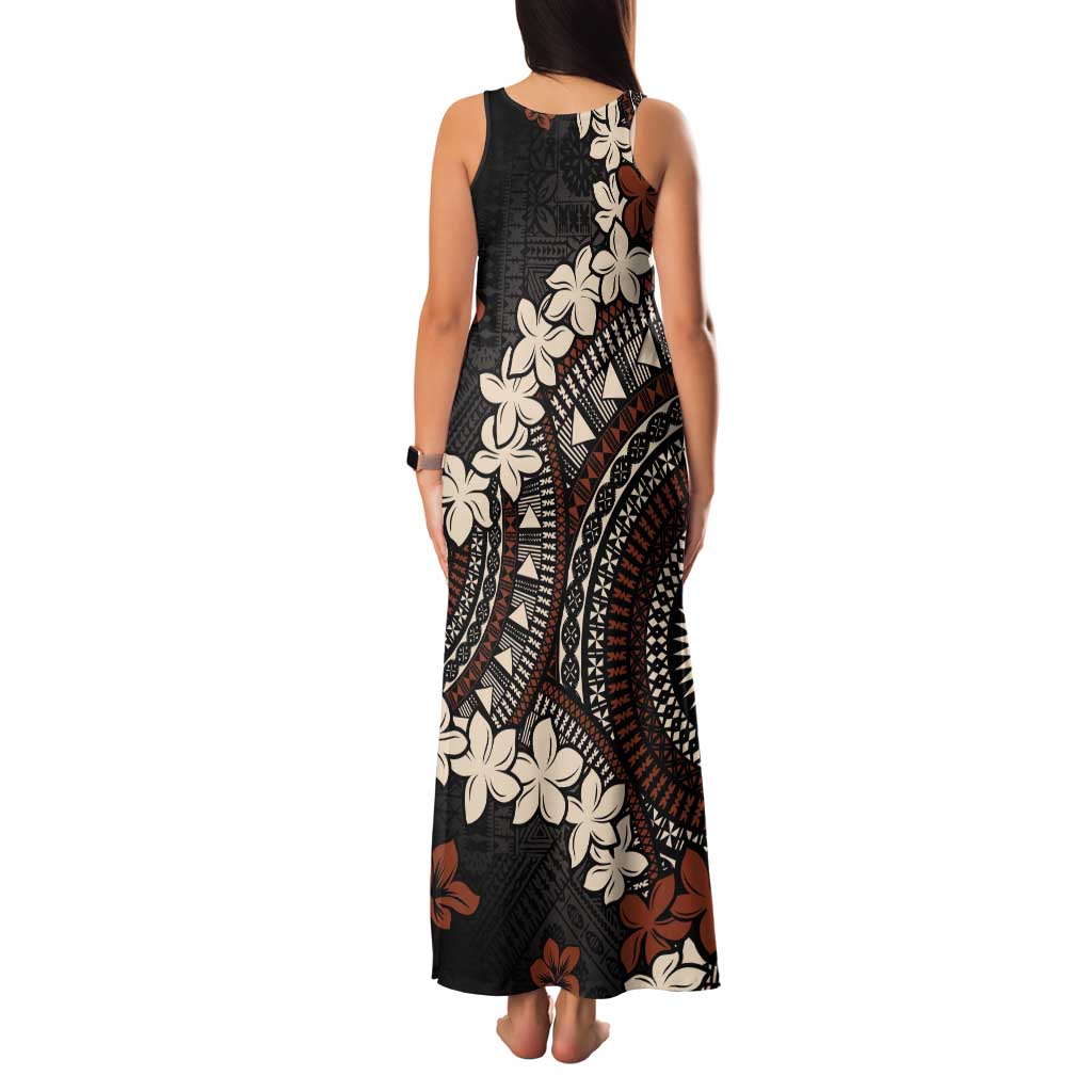 Bula Fiji Women's Day Tank Maxi Dress Classic Masi Tapa