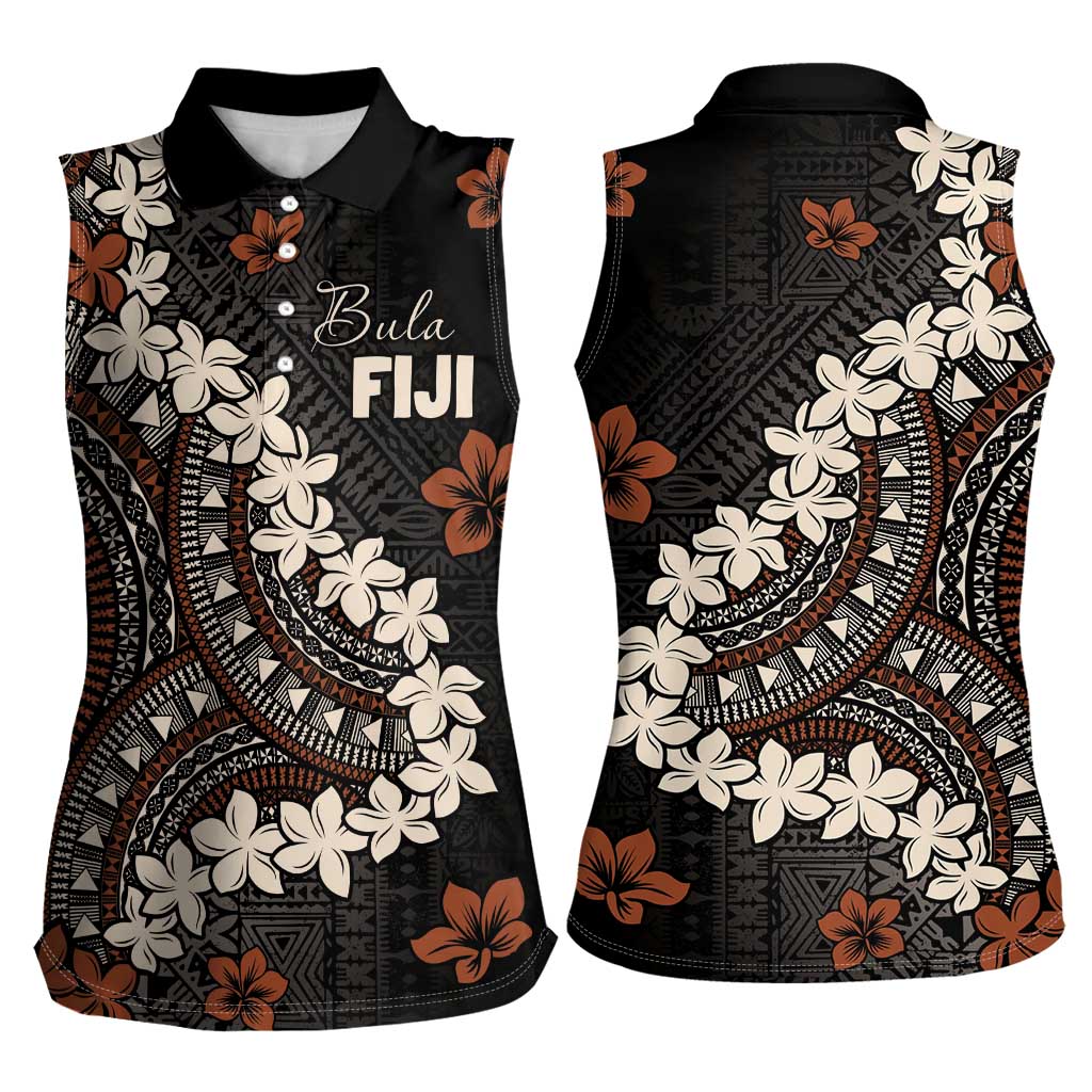 Bula Fiji Women's Day Women Sleeveless Polo Shirt Classic Masi Tapa LT7 - Polynesian Pride