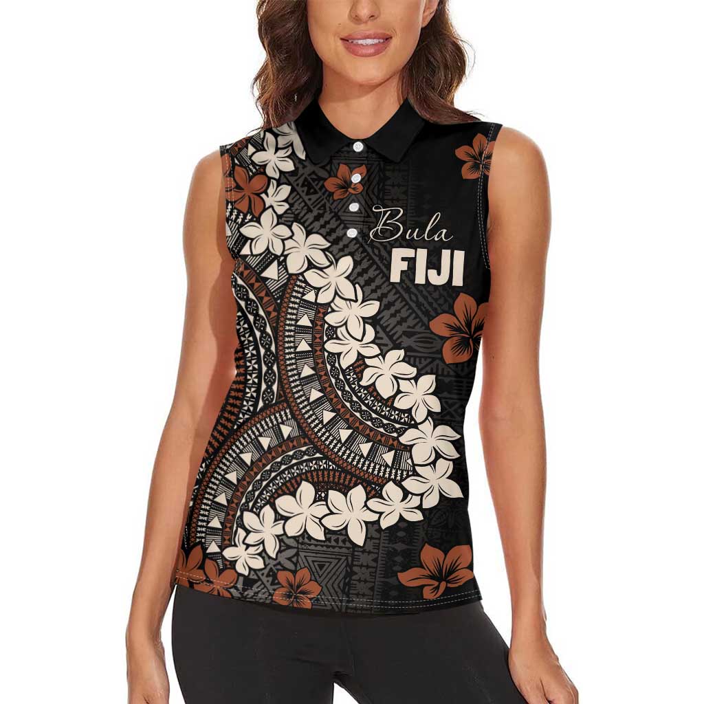 Bula Fiji Women's Day Women Sleeveless Polo Shirt Classic Masi Tapa LT7 - Polynesian Pride